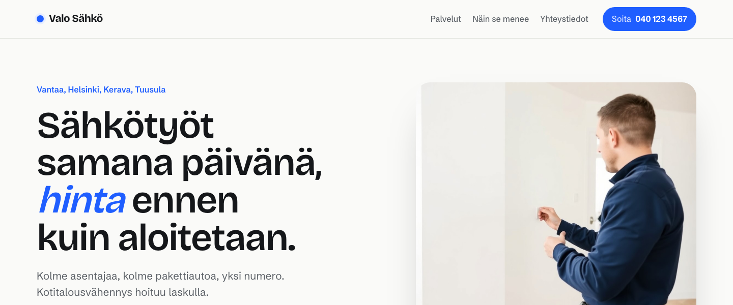 Sähköasennus: Jälkeen